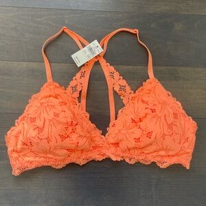 Aerie Lace Bralette in Vibrant Orange Size Large NWT
